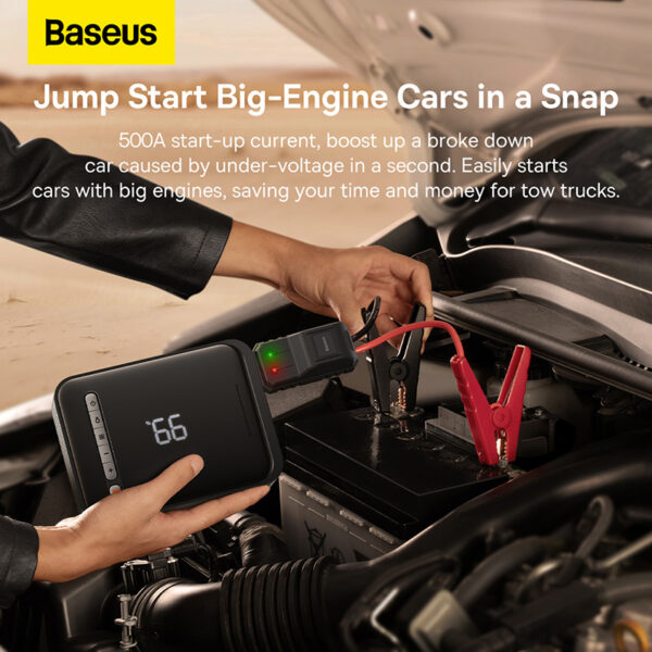 Baseus 2 in 1 Car Jump Starter & Inflator Pump- 8000MAH - 1000A - 6 Months Warranty - Image 5