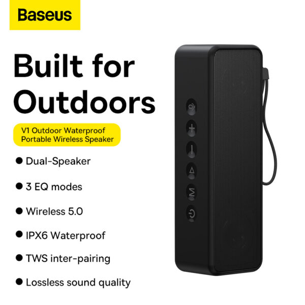 Baseus V1 Outdoor Waterproof Portable Wireless Speaker - WSVY000001- 6 Months Warranty - Image 5