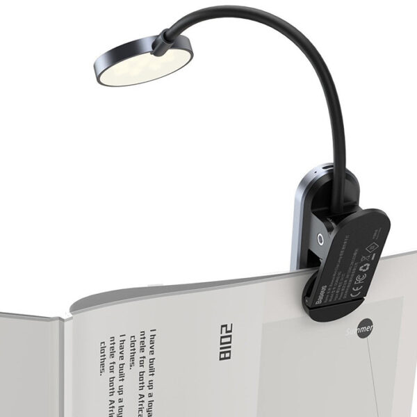 Baseus Comfort Reading Mini Clip Lamp Dark Gray - DGRAD-0G- 6 Months Warranty - Image 2