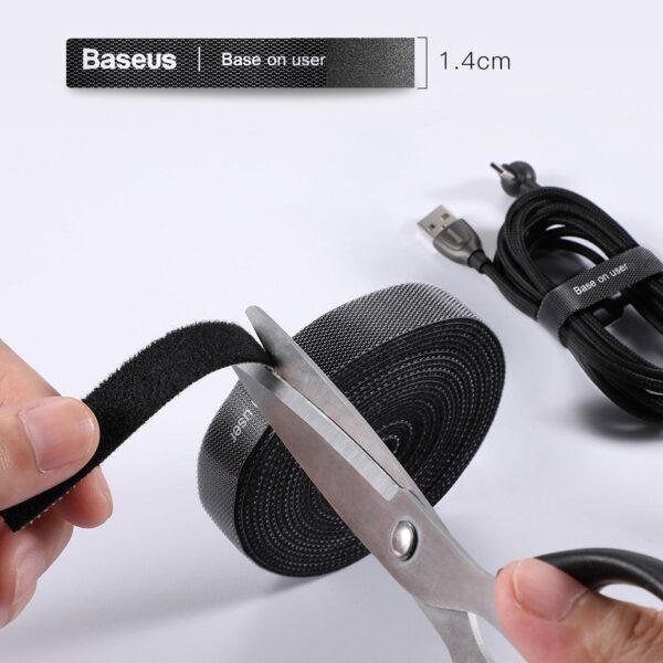 Baseus 3M Colourful Circle Velcro strap  Black - ACMGT-F01 - Image 4