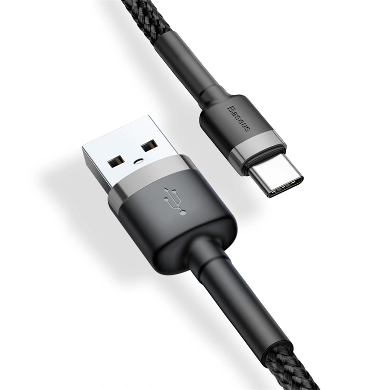 Baseus 1Meter Cafule USB For Type-C 3A Gray+Black Cable - Image 14