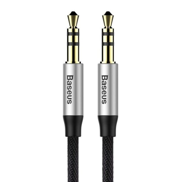 Baseus 0.5M Yiven  Audio Cable 3.5 Male Audio M30  Silver+ Black - CAM30-AS1 - 6 Months Warranty