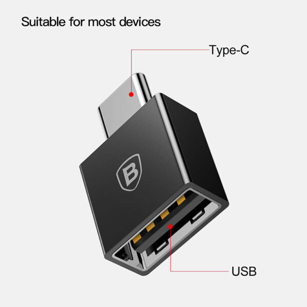 Baseus Type-C to USB  Exquisite  Female Aluminum Alloy Adapter - CATJQ-B01- 6 Months Warranty - Image 4