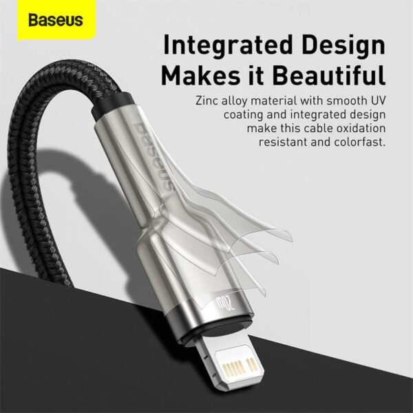 Baseus Cafule Series 2M Metal Data Cable Type-C to iP PD 20W  Black - CATLJK-B01 -  6 Months Warranty - Image 2