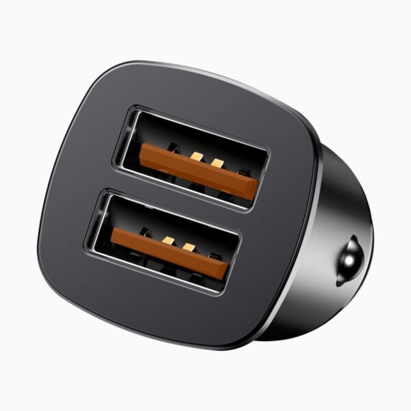 Baseus  Square Metal 30W A+A Dual QC3.0 Quick Car Charger Black - CCALL-DS01 - 6 Months Warranty - Image 4