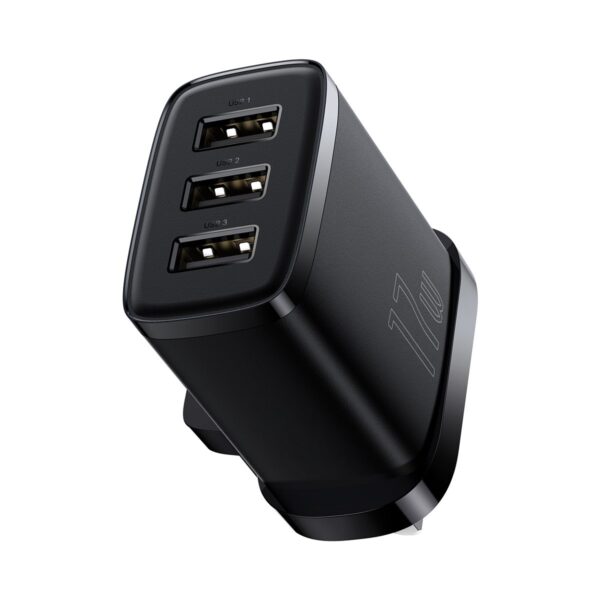 Baseus Compact 17W 3 USB Ports UK Pin Charger - 6M - Image 4