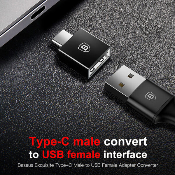 Baseus Type-C to USB  Exquisite  Female Aluminum Alloy Adapter - CATJQ-B01- 6 Months Warranty - Image 3