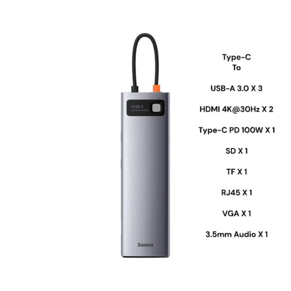 Baseus 11-in-1 Type C Hub Metal Gleam Series  Multifunctional Docking Station- 6 Months Warranty