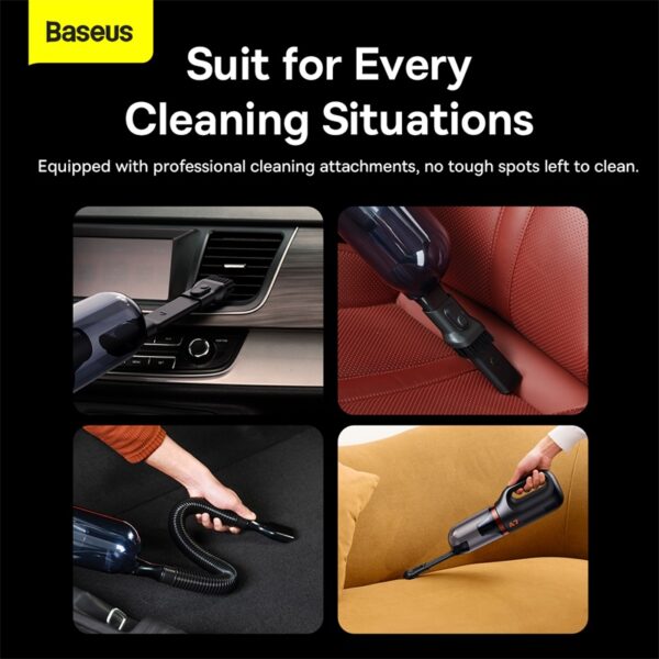 Baseus 6000Pa A7 Cordless Car Vacuum Cleaner Rechargeable Dark Gray - 6M - Image 7