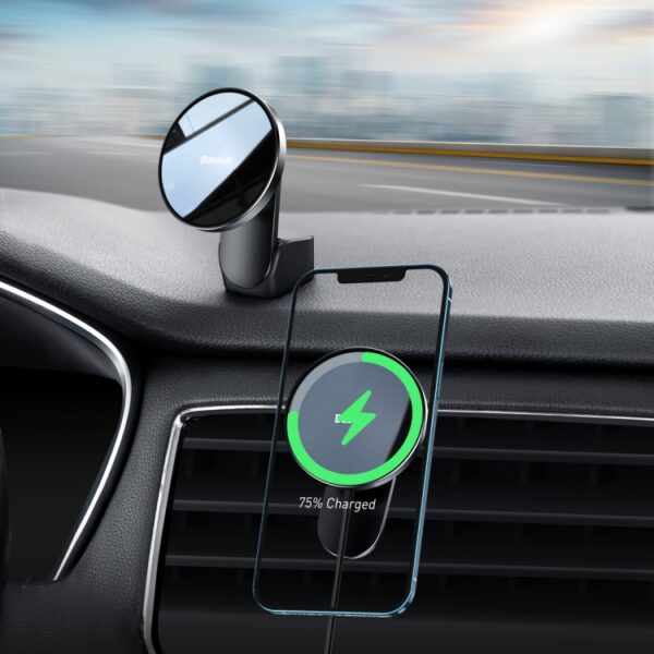 Baseus Magnetic Car Phone Holder Wireless Qi Charger 15 W (MagSafe Compatible For iPhone)  -  WXJN-01- 6 Months Warranty - Image 3