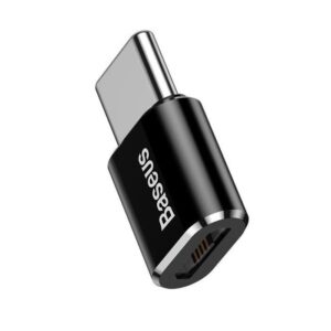 Baseus Micro Female To Type-C Male Adapter Converter 2.4A Black - CAMOTG-01- 6 Months Warranty