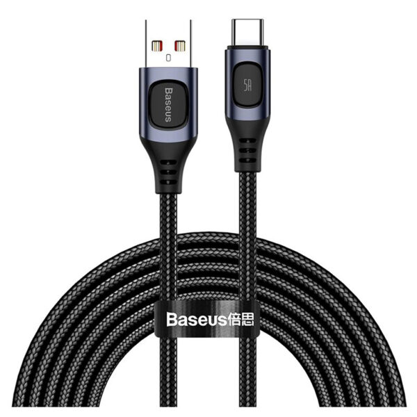 Baseus Flash Multiple 2M Fast Charge Protocols Convertible Fast Charging Cable USB For Type-C 5A  Gray - CATSS-B0G-  6 Months Warranty