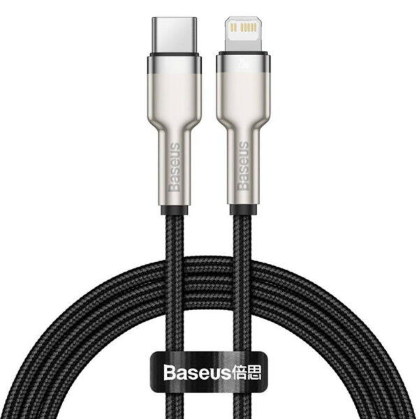 Baseus Cafule Series 1M Metal Data Cable Type-C to iP PD 20W  Black - CATLJK-A01 -  6 Months Warranty