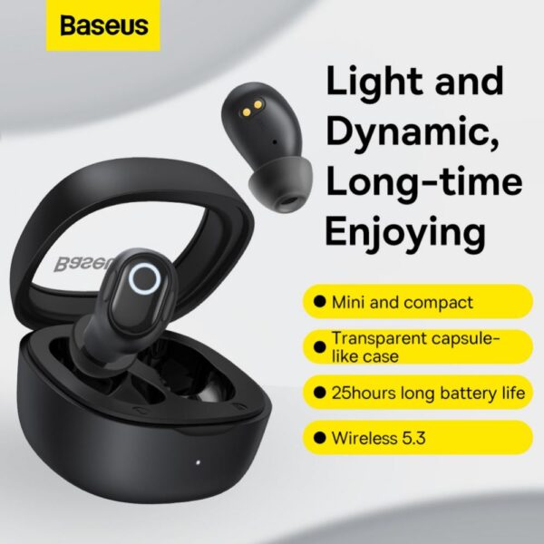 Baseus Bowie WM02 TWS Wireless In-Ear Bluetooth Earbud Black - NGTW180101- 6 Months Warranty - Image 2