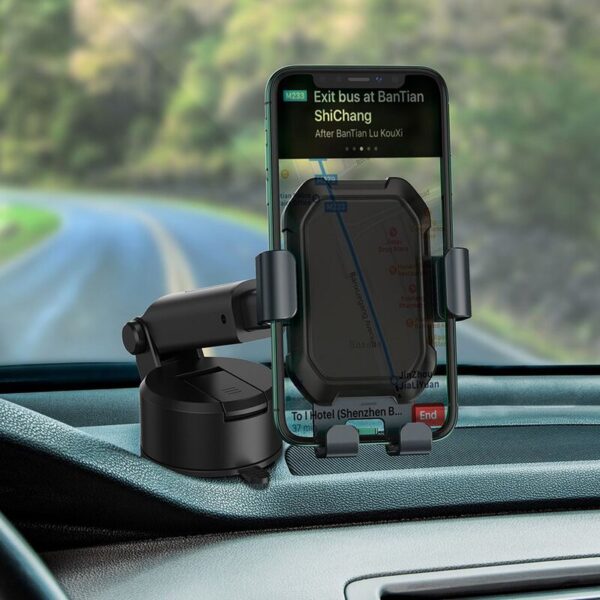 Baseus Tank gravity car mount holder with suction base Tarnish Black - SUYL-TK01 - Image 5