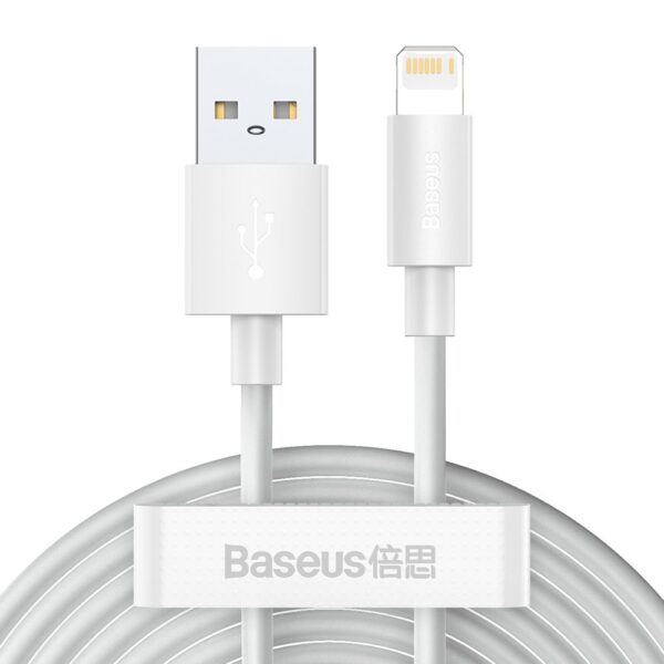 Baseus Simple Wisdom 1.5 Meter USB to Lighting  2.4A Cable 2Sets - 6M - Image 7