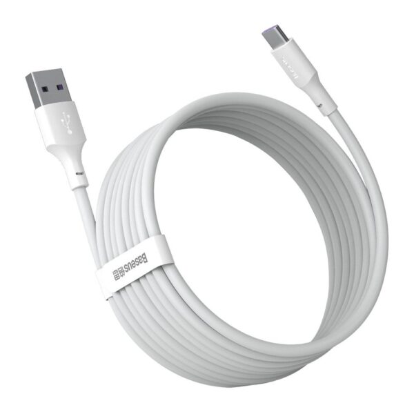 Baseus Type-C 5A (2PCS/Set - 1.5m Simple Wisdom Data Cable Kit USB  White - TZCATZJ-02 - 6 Months Warranty - Image 6