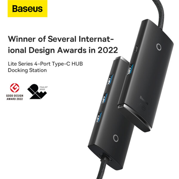 Baseus Lite Series 4-Port USB-A HUB Adapter 25cm Black - 6 Months Warranty - Image 5