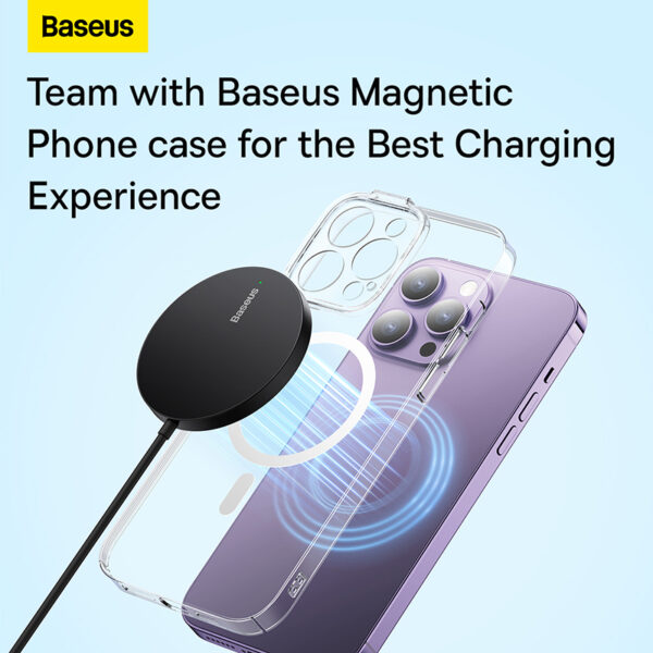 Baseus Simple Mini 3 Magnetic Wireless Charger Suit for iPhone 12/13/14/15 Black - 6 Months Warranty - Image 6