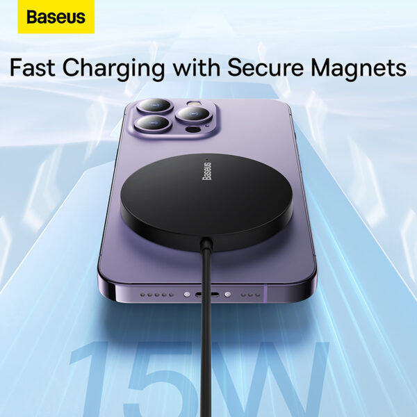 Baseus Simple Mini 3 Magnetic Wireless Charger Suit for iPhone 12/13/14/15 Black - 6 Months Warranty - Image 7