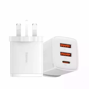 Baseus 30W 2U+C Compact Fast Charger UK White-baseuscolombo