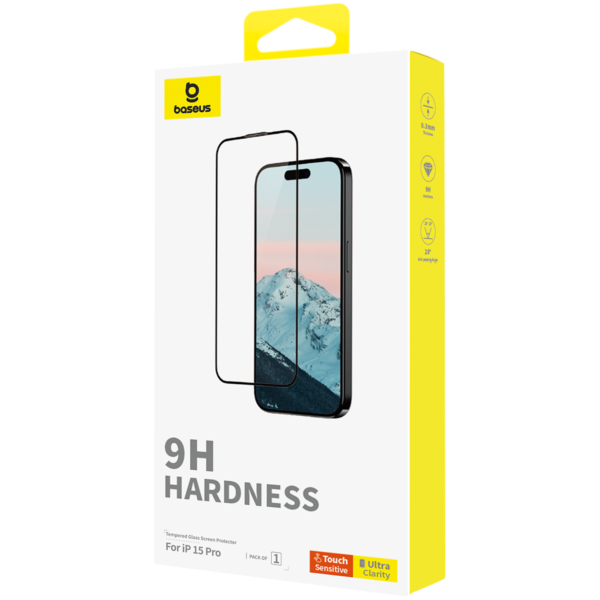 Baseus Iphone 15 Pro Diamond Series Full-Coverage HD Tempered Glass Screen Protector - Image 2