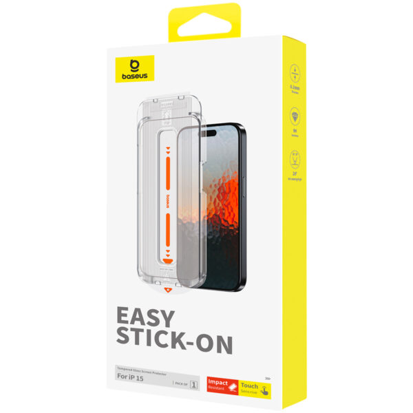 Baseus Iphone 15/ 16 Sapphire Series Easy Stick-on HD Tempered-Glass Screen Protector - Image 4