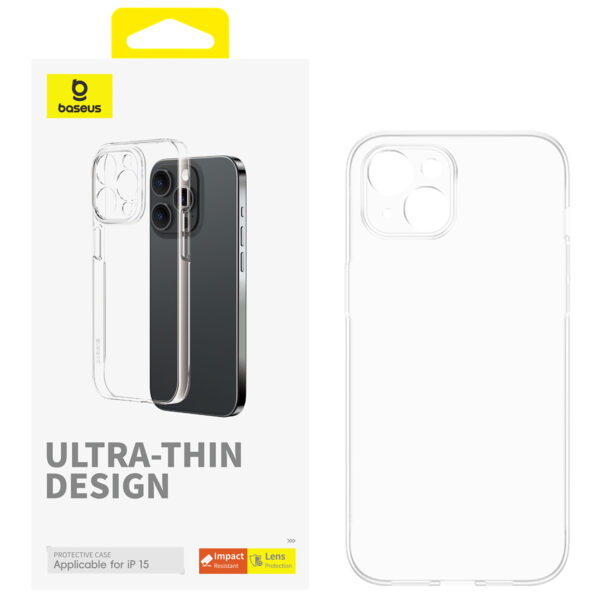 Baseus Lucent Series- iPhone 15 Case, Clear Transparent, Ultra Thin Design Protective Case- P60157204203-00 - Image 2