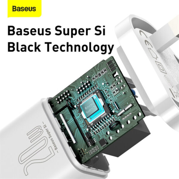 Baseus Super Si 20W Quick Charger 1C UK White - 6 Months Warranty - Image 2