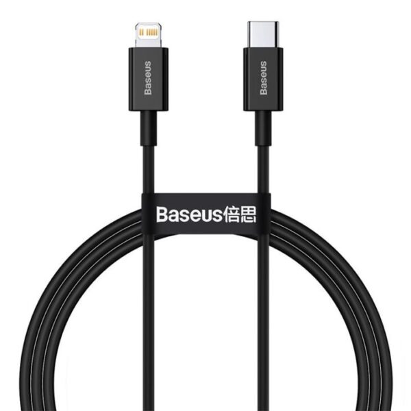 Baseus Superior Series 1M Fast Charging Data Cable Type-C to Lightning PD 20W Black - CATLYS-A01 - 6 Months Warranty