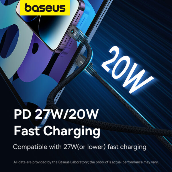 Baseus Unbreakable Series 2m Fast Charging Data Cable Type-C to Lightning 20W Cluster Black - P10355803111-01 - 6 Months Warranty - Image 13