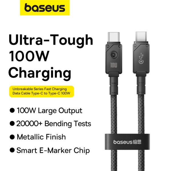 Baseus 1m Unbreakable Series Fast Charging Data Cable Type-C to Type-C 100W Cluster Black - P10355800111-00 - 6 Months Warranty - Image 16