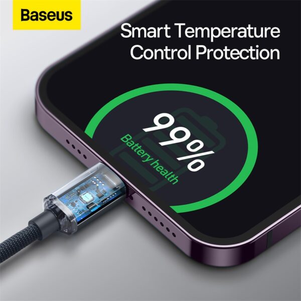 Baseus 1.2m Type-C to Lightning 20W Fast Charging Data Cable-Crystal Shine Series - Blue - Image 10