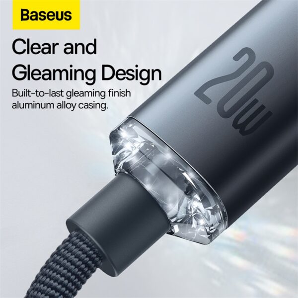 Baseus 1.2m Type-C to Lightning 20W Fast Charging Data Cable-Crystal Shine Series - Blue - Image 14