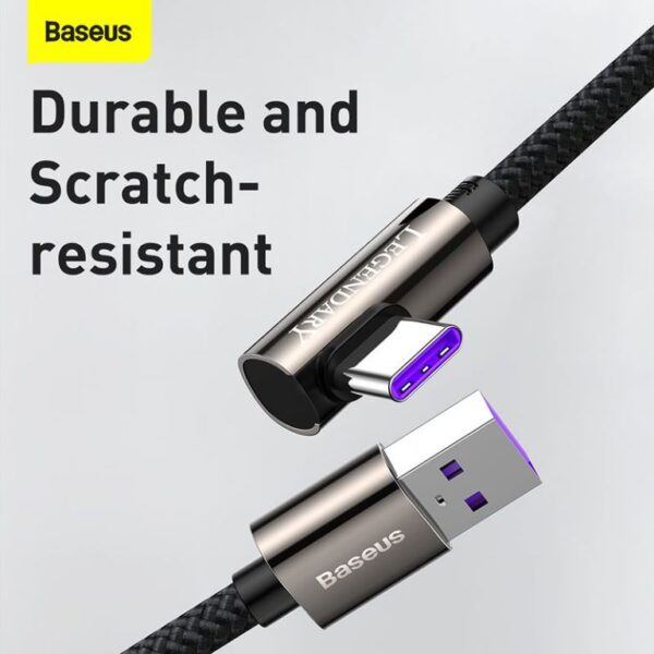 Baseus 1m USB to Type-C 66W Fast Charging Data Cable - Legend Series Elbow - Black - 6 Months Warranty - Image 13