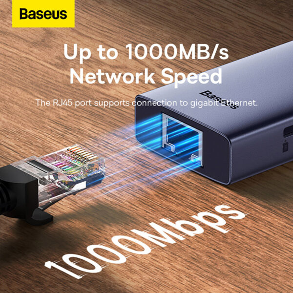 Baseus 4-Port HUB Flite Series Type-C to USB3.0*3 + RJ45*1 - Space Grey  - 6 Months Warranty - Image 11