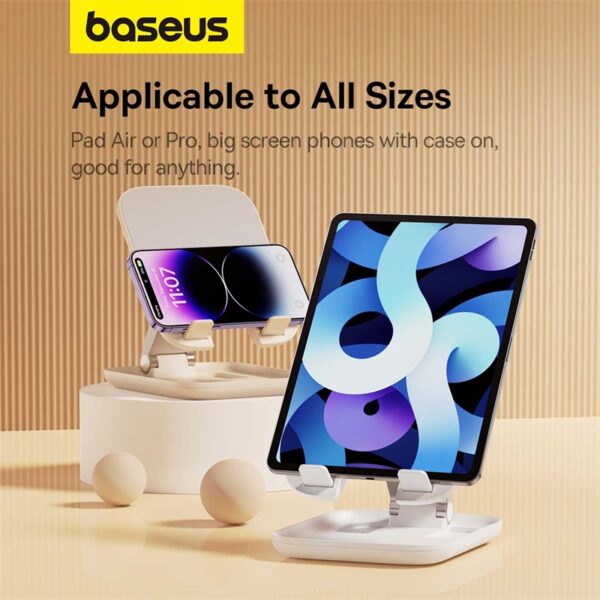 Baseus Folding Stand for Tablets - Seashell Series- White - Image 13