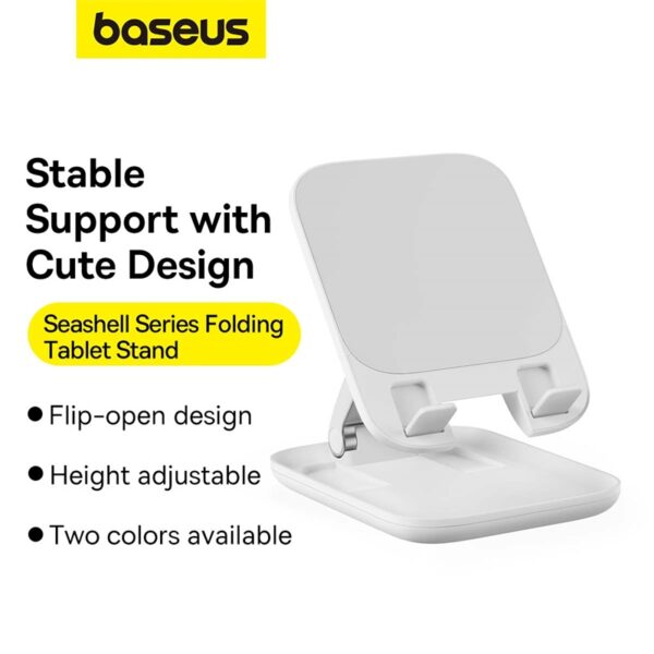 Baseus Folding Stand for Tablets - Seashell Series- White - Image 15