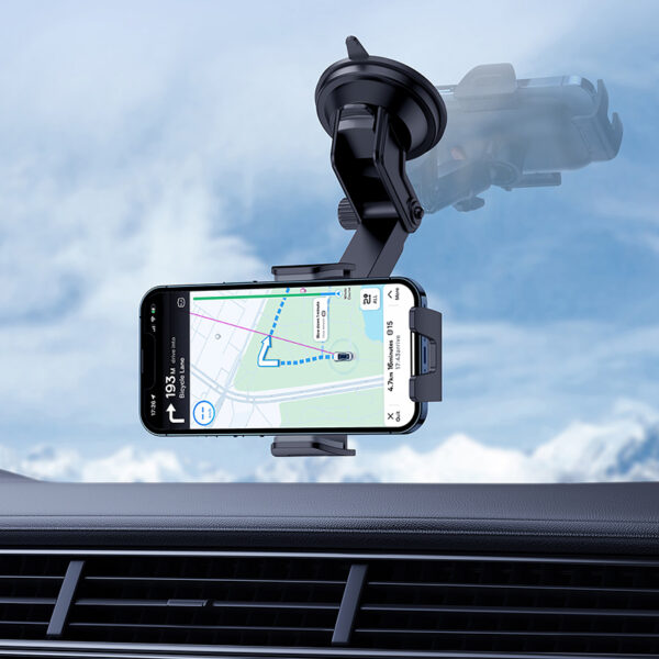 Baseus Clamp-Type Phone Holder  Ultra Control Go Series (Suction Cup Version) - Cluster Black - Image 9