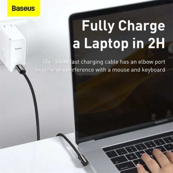 Baseus 1m Type-C to Type-C 100W Legend Series Elbow Fast Charging Data Cable - Black - Image 12