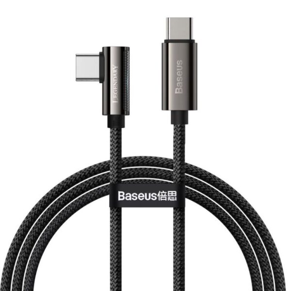 Baseus 1m Type-C to Type-C 100W Legend Series Elbow Fast Charging Data Cable - Black