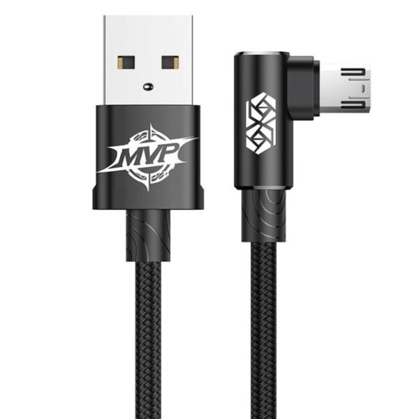 Baseus 2m USB to Micro USB MVP Elbow Type Cable 1.5A - Black