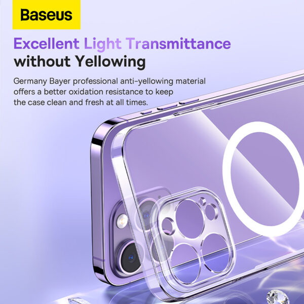 Baseus iP13 Pro 6.1 inch Crystal Magnetic Phone Case with Full Coverage Tempered Glass - Image 11