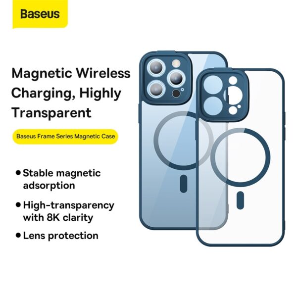 Baseus iPhone 14 Pro Max Frame Series Magnetic Case with Tempered Glass - Image 11