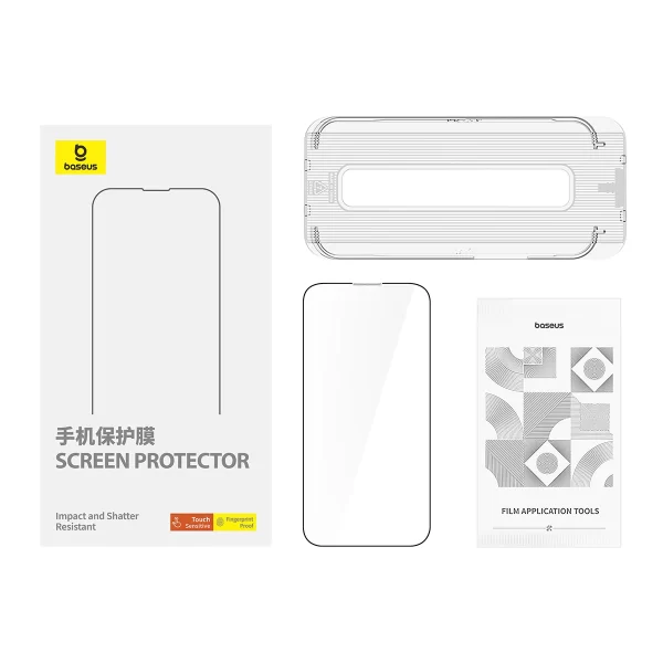 Baseus iPhone 15 Pro Max Corning Series Full-Coverage Eye-Protection Tempered Glass Screen Protector with Built-in Dust Filter - Image 3