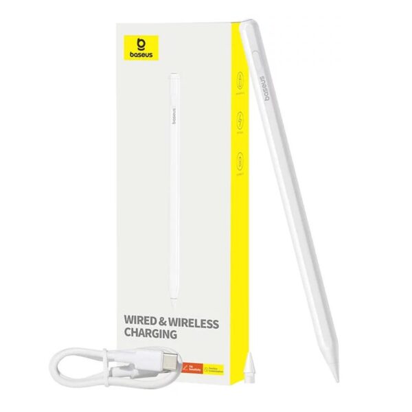 Baseus Smooth Writing 2 Series Dual Charging Stylus Active Wired and Wireless Version - Moon White - 6M - Image 10