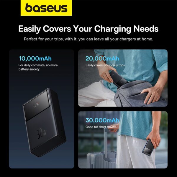 Baseus 10000mAh 30W Star-Lord Digital Display Fast Charging Power Bank - Cluster Black baseuscolombo