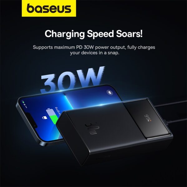 Baseus 10000mAh 30W Star-Lord Digital Display Fast Charging Power Bank - Cluster Black baseuscolombo