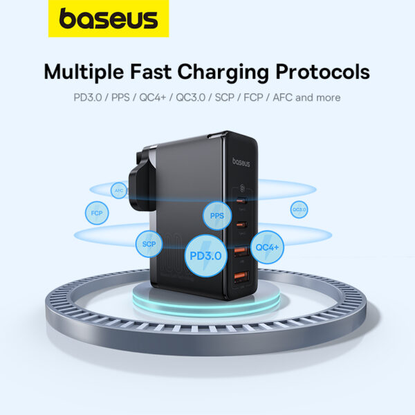 Baseus GaN5 Pro 100W Fast Charger 2C+2U UK Pin - 6M - Image 13