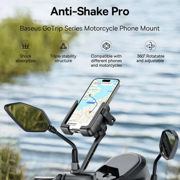 Baseus GoTrip Series Bike Phone Mount Rearview Mirror Version - Image 3